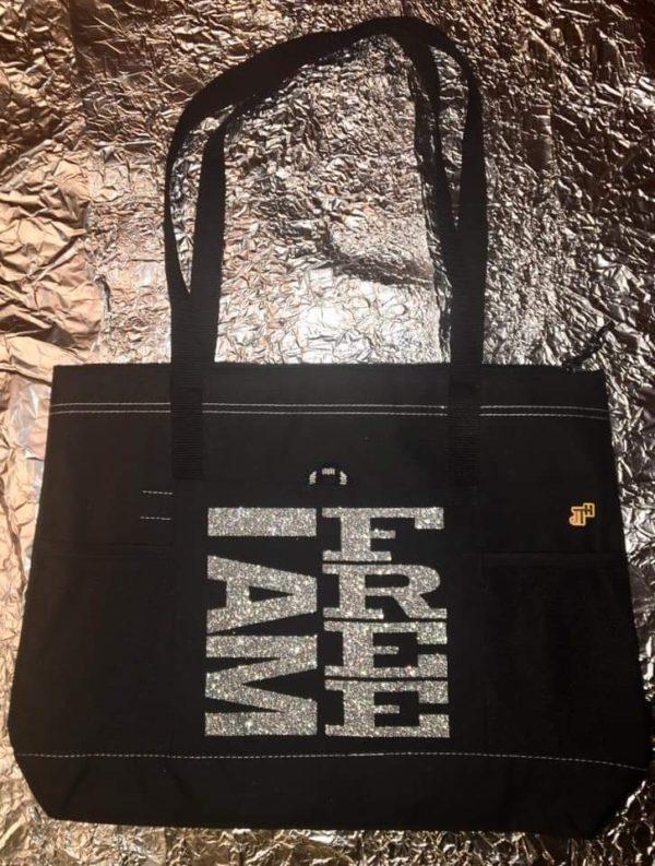 Juneteenth -FREE SQ Tote Black and Silver